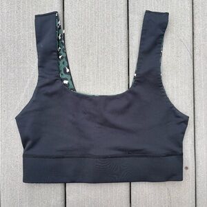Reversible Black/Green Leopard Tank Bra